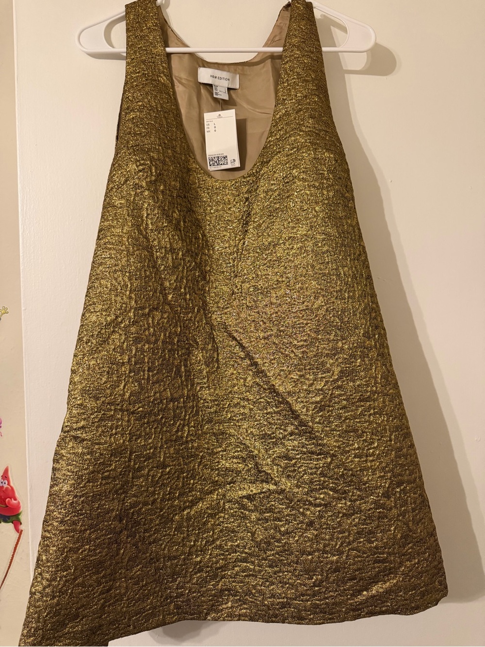 H&M Metallic Gold Mini A-Line Dress